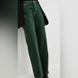 Organic Contrast Seam Straight Jeans